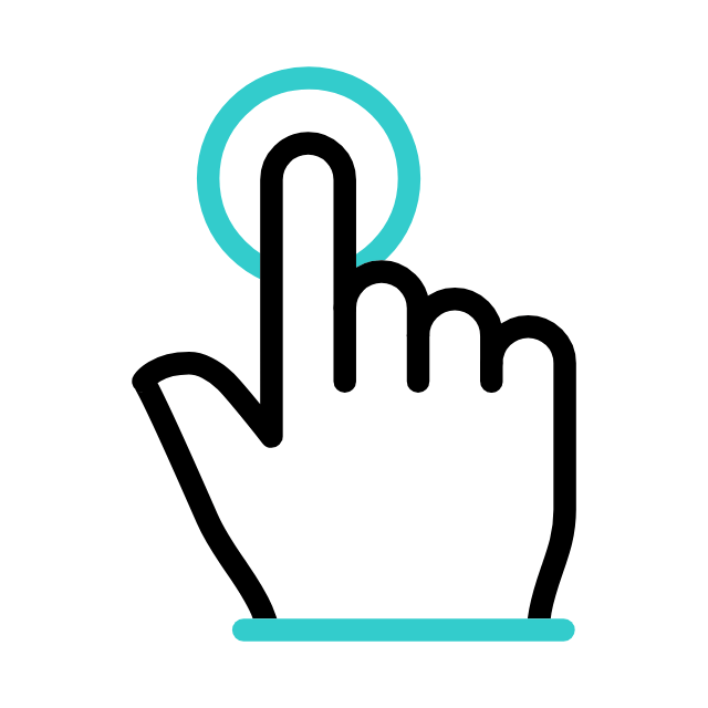 One click animated hand clicking